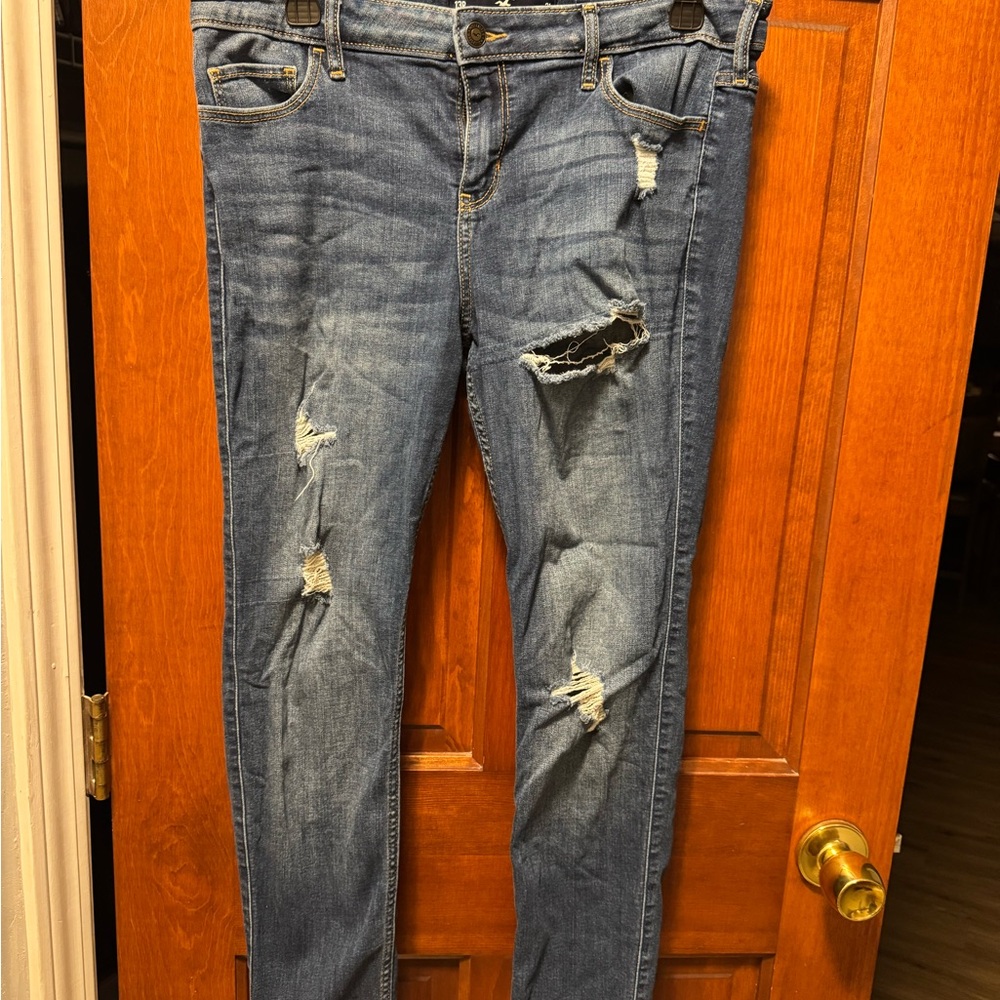 Hollister Ripped Blue Skinny Jeans